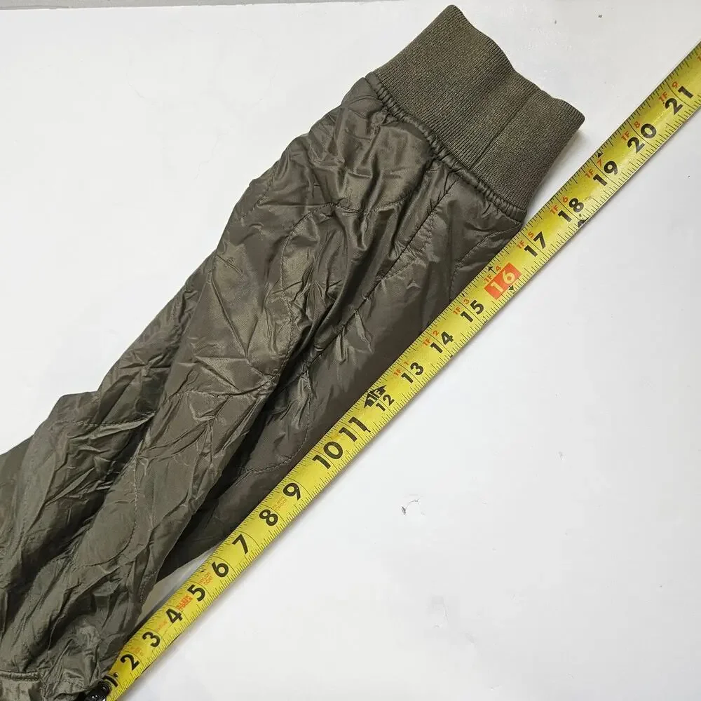 American Eagle Olive Green Men's Reversible Quilted Bomber Jacket Large
